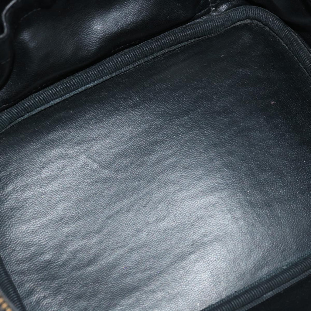 CHANEL Bicolole Vanity Cosmetic Pouch Leather Black CC bs13181