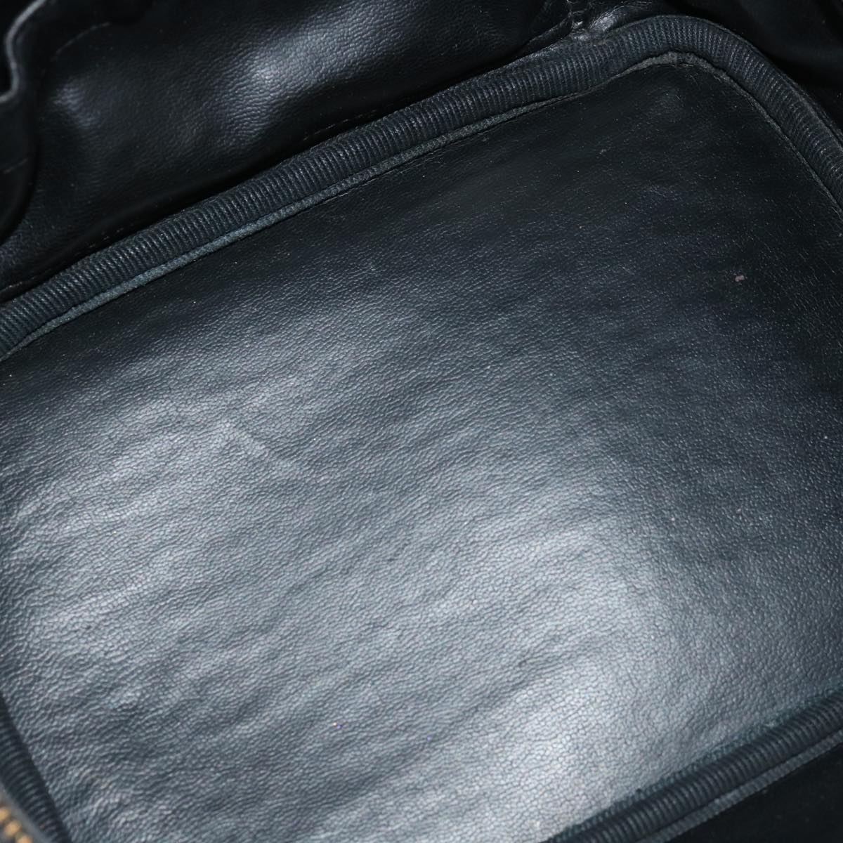 CHANEL Bicolole Vanity Cosmetic Pouch Leather Black CC bs13181