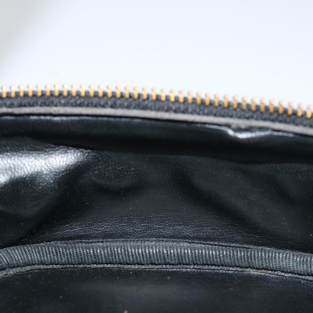 CHANEL Bicolole Vanity Cosmetic Pouch Leather Black CC bs13181