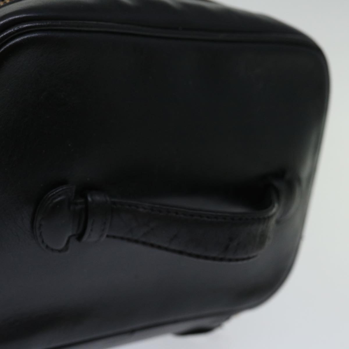 CHANEL Bicolole Vanity Cosmetic Pouch Leather Black CC bs13181