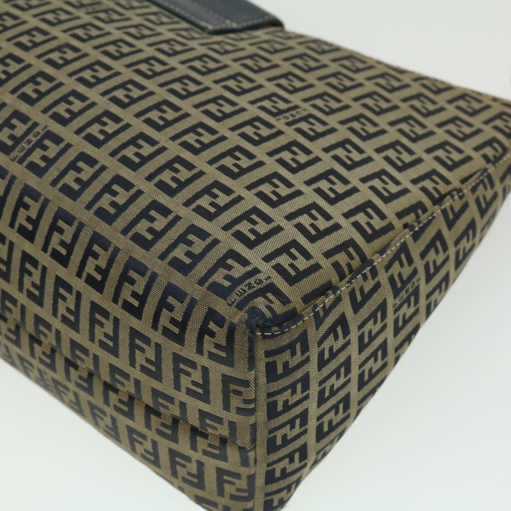 FENDI Zucchino Canvas Mamma Baguette Shoulder Bag Navy bs1329