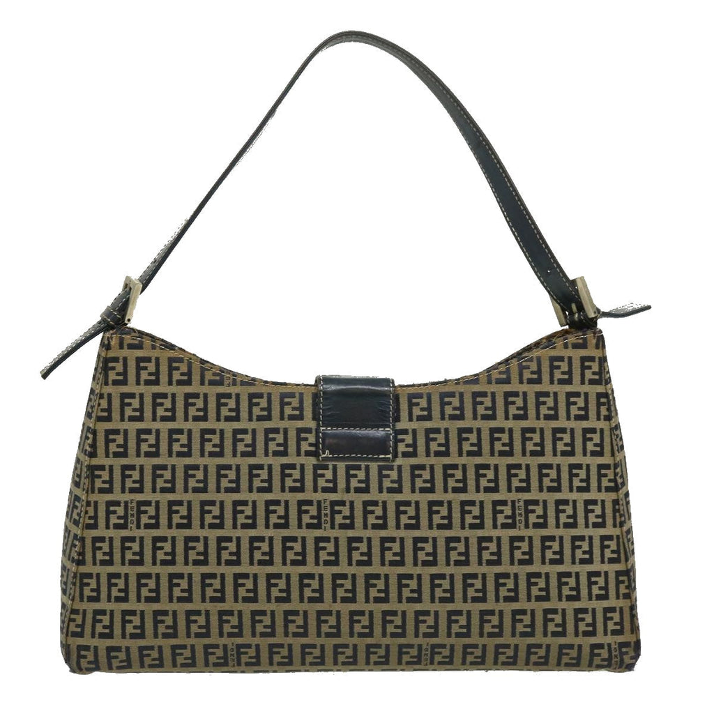 FENDI Zucchino Canvas Mamma Baguette Shoulder Bag Navy bs1329