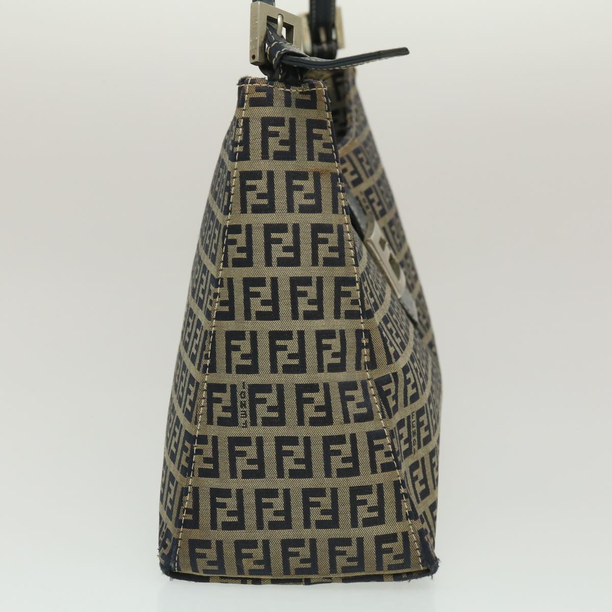 FENDI Zucchino Canvas Mamma Baguette Shoulder Bag Navy bs1329