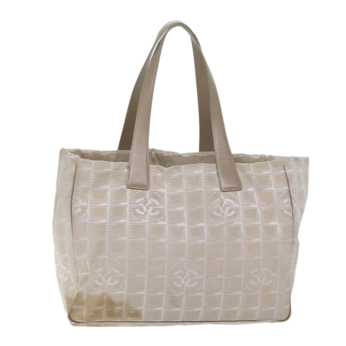 CHANEL New Travel Line Tote Bag Nylon Beige CC bs13324