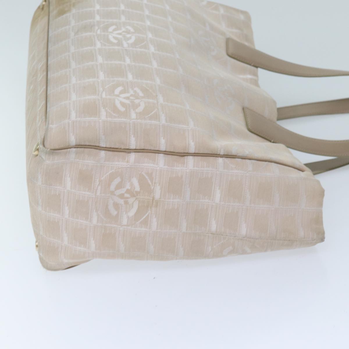CHANEL New Travel Line Tote Bag Nylon Beige CC bs13324
