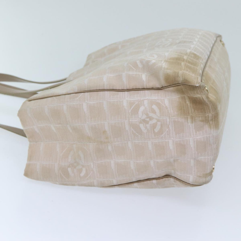 CHANEL New Travel Line Tote Bag Nylon Beige CC bs13324