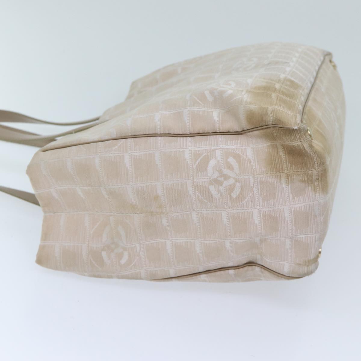 CHANEL New Travel Line Tote Bag Nylon Beige CC bs13324