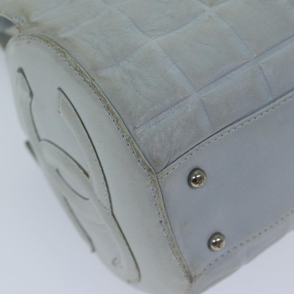 CHANEL COCO Mark Choco Bar Shoulder Bag Lamb Skin Blue CC bs13362
