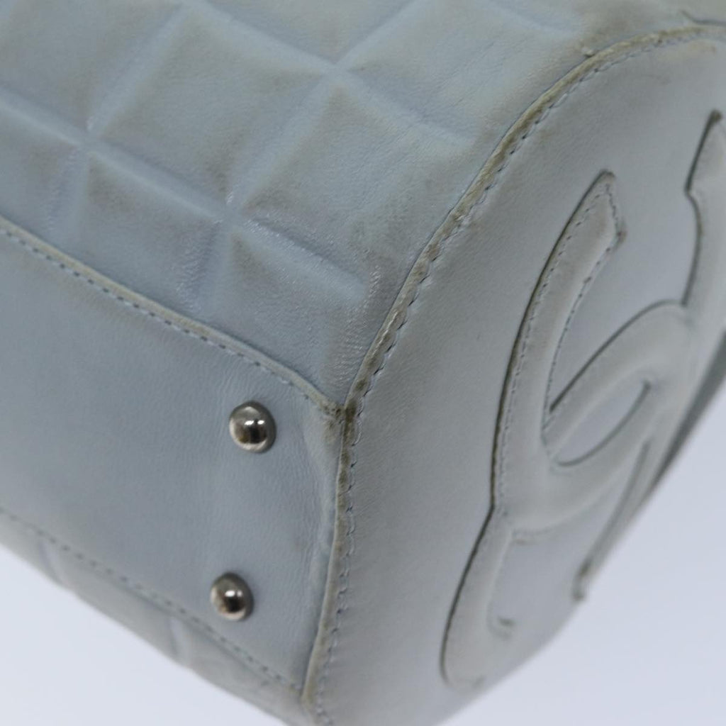 CHANEL COCO Mark Choco Bar Shoulder Bag Lamb Skin Blue CC bs13362