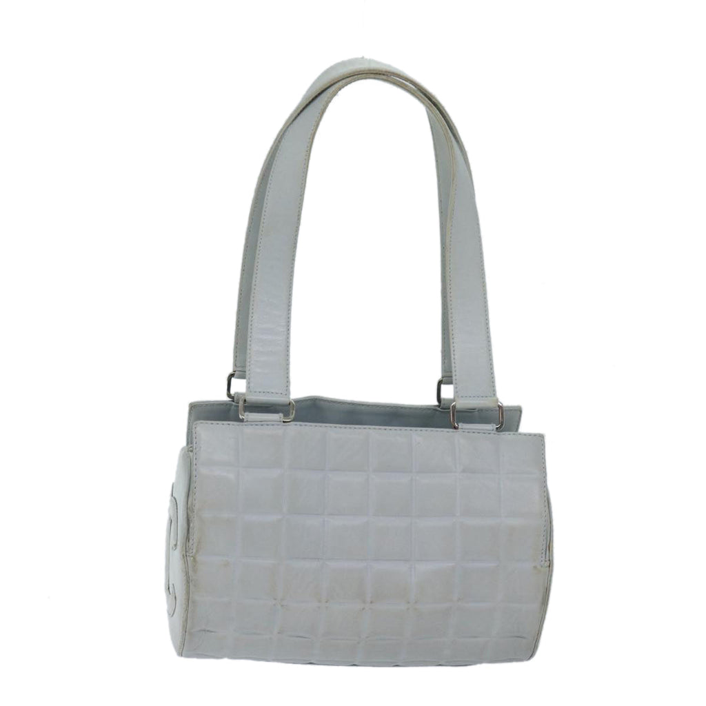 CHANEL COCO Mark Choco Bar Shoulder Bag Lamb Skin Blue CC bs13362