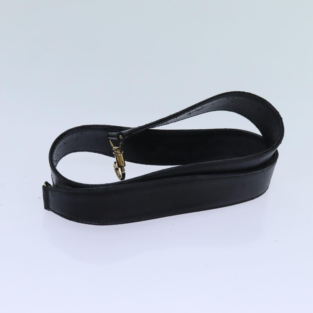 GUCCI Bamboo Shoulder Bag Leather 2way Black 001 1998 1638 bs13384