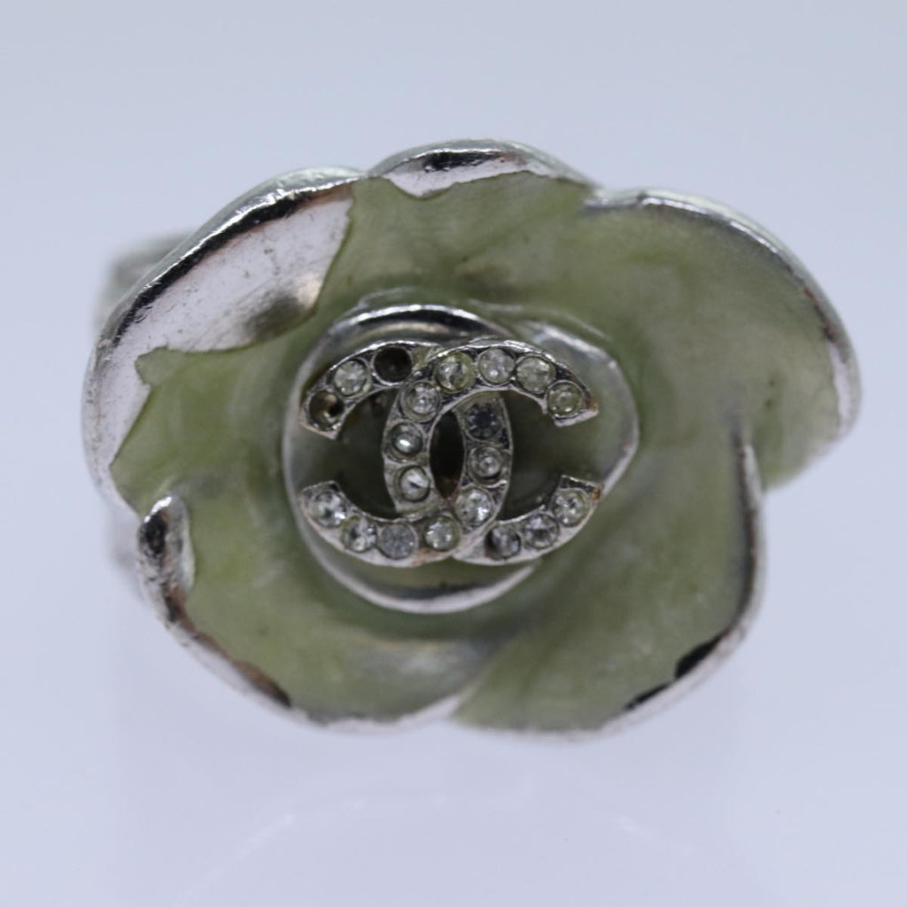 CHANEL COCO Mark Ring metal Silver CC bs13494
