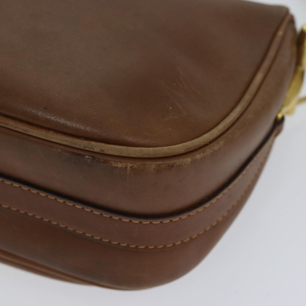 GUCCI Horsebit Shoulder Bag Leather Brown bs13592