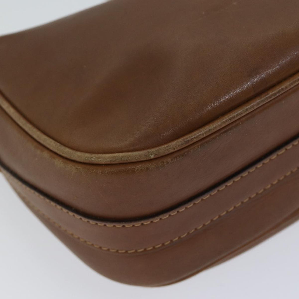 GUCCI Horsebit Shoulder Bag Leather Brown bs13592