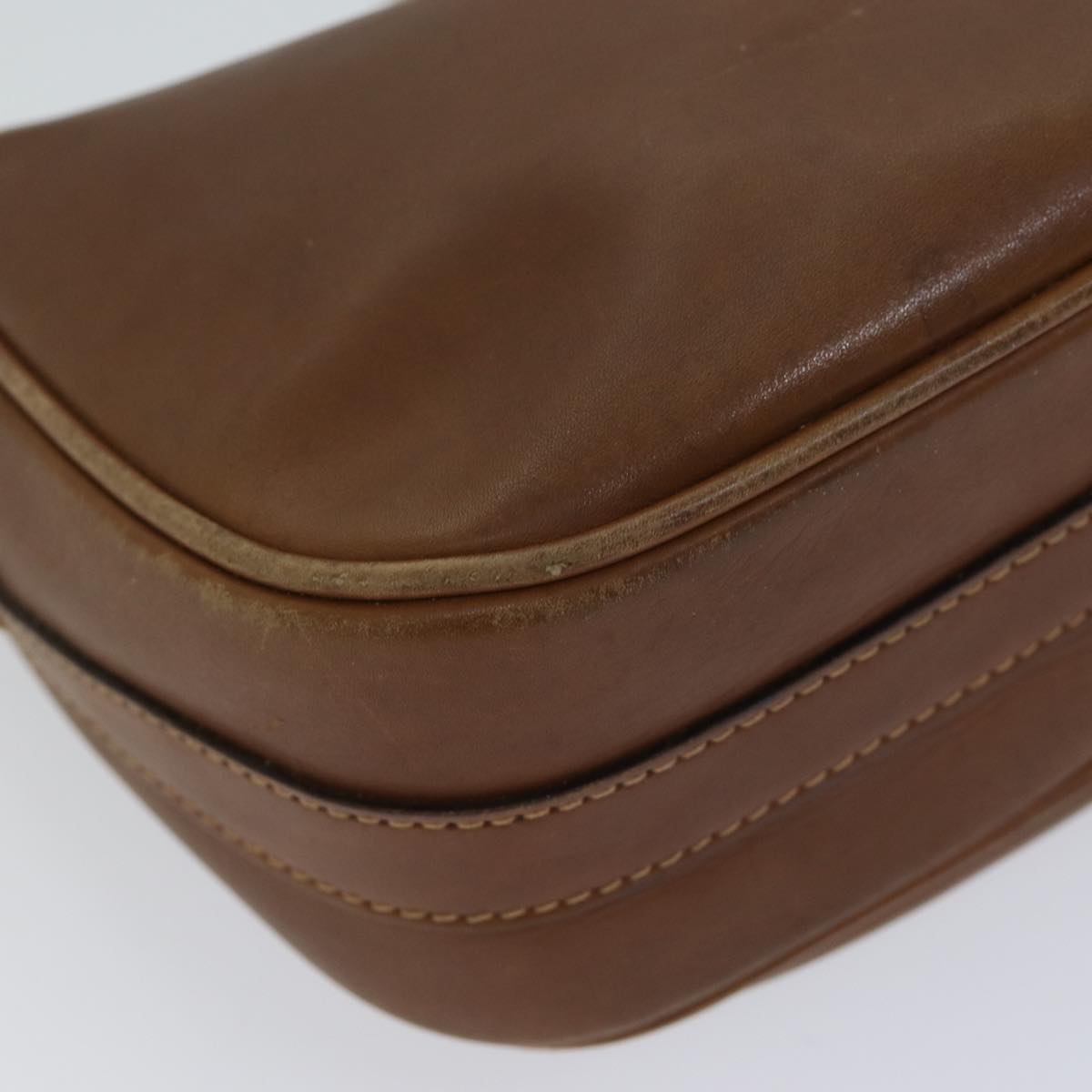 GUCCI Horsebit Shoulder Bag Leather Brown bs13592