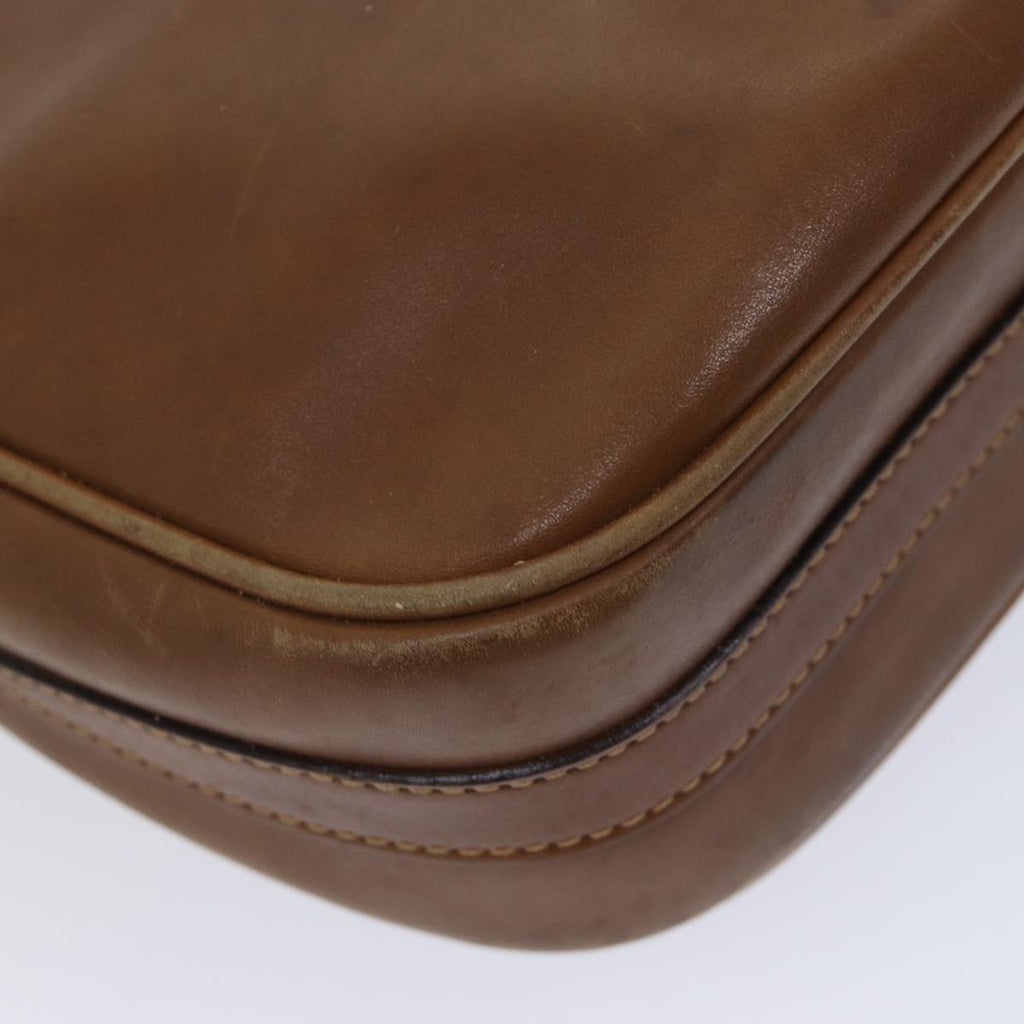 GUCCI Horsebit Shoulder Bag Leather Brown bs13592