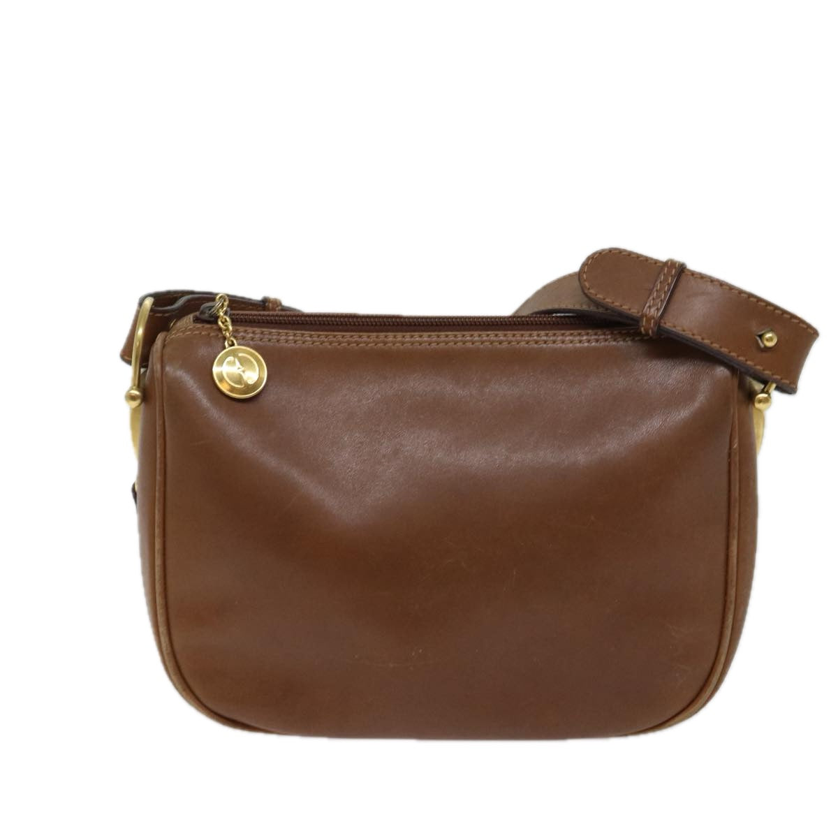 GUCCI Horsebit Shoulder Bag Leather Brown bs13592