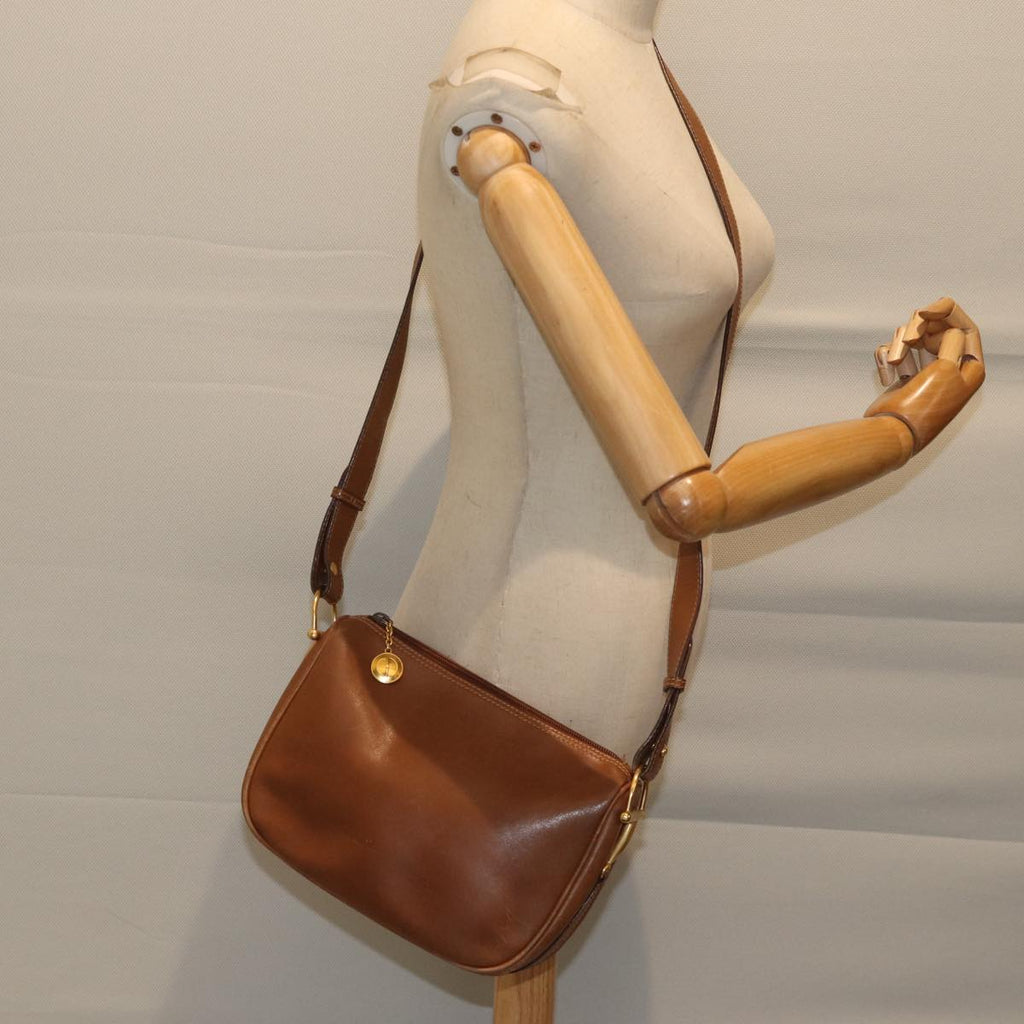 GUCCI Horsebit Shoulder Bag Leather Brown bs13592