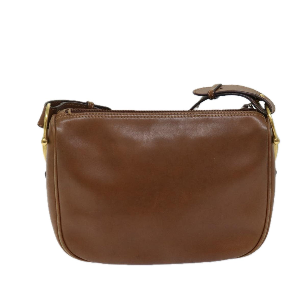 GUCCI Horsebit Shoulder Bag Leather Brown bs13592