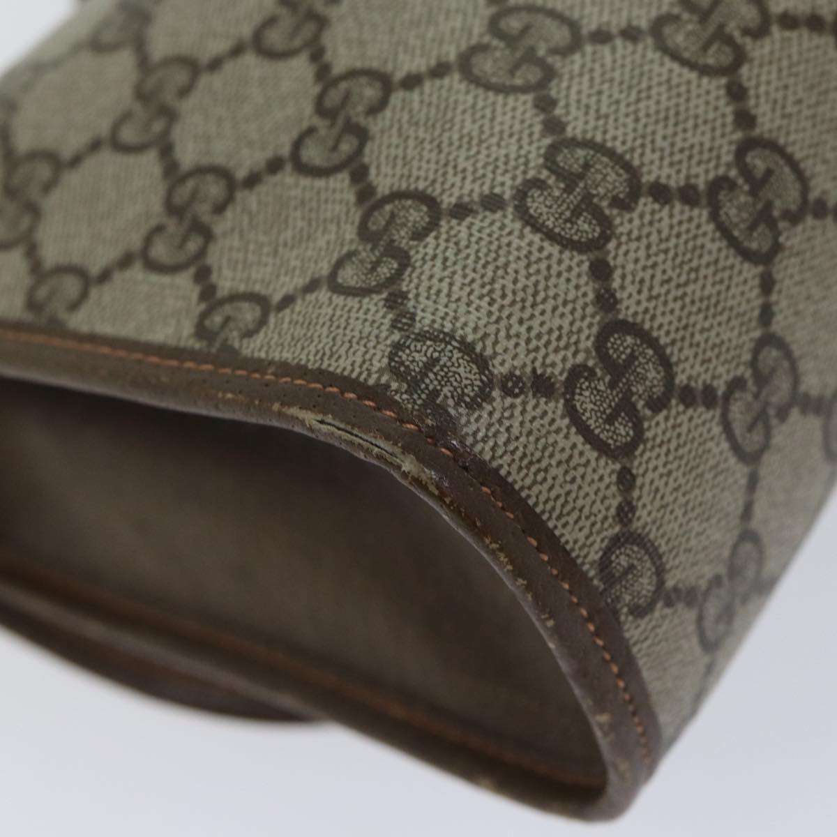 GUCCI GG Canvas Web Sherry Line Clutch Bag PVC Beige Green Red bs13629