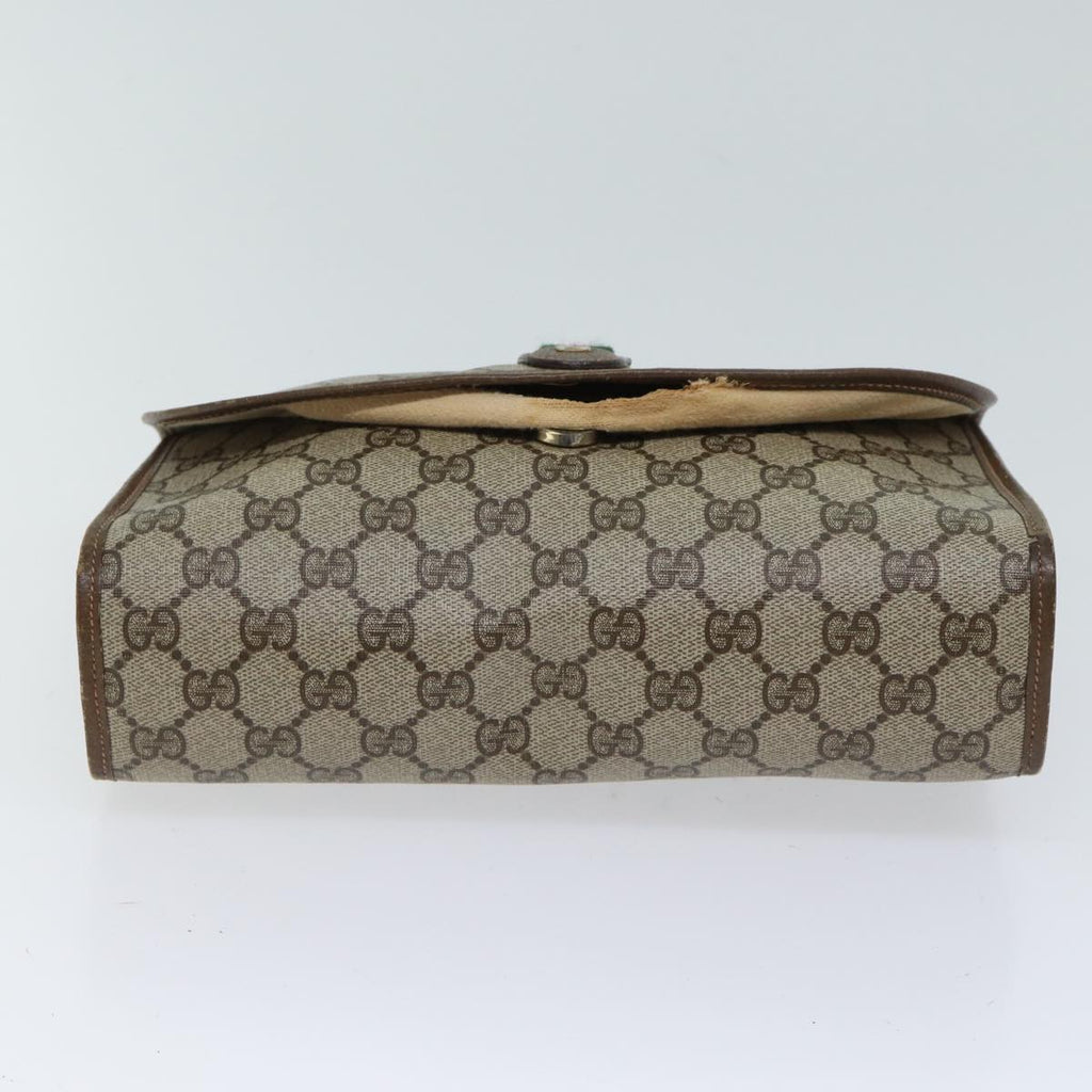 GUCCI GG Canvas Web Sherry Line Clutch Bag PVC Beige Green Red bs13629