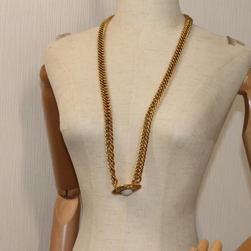 CHANEL Chain Pearl Belt metal Gold CC bs13679