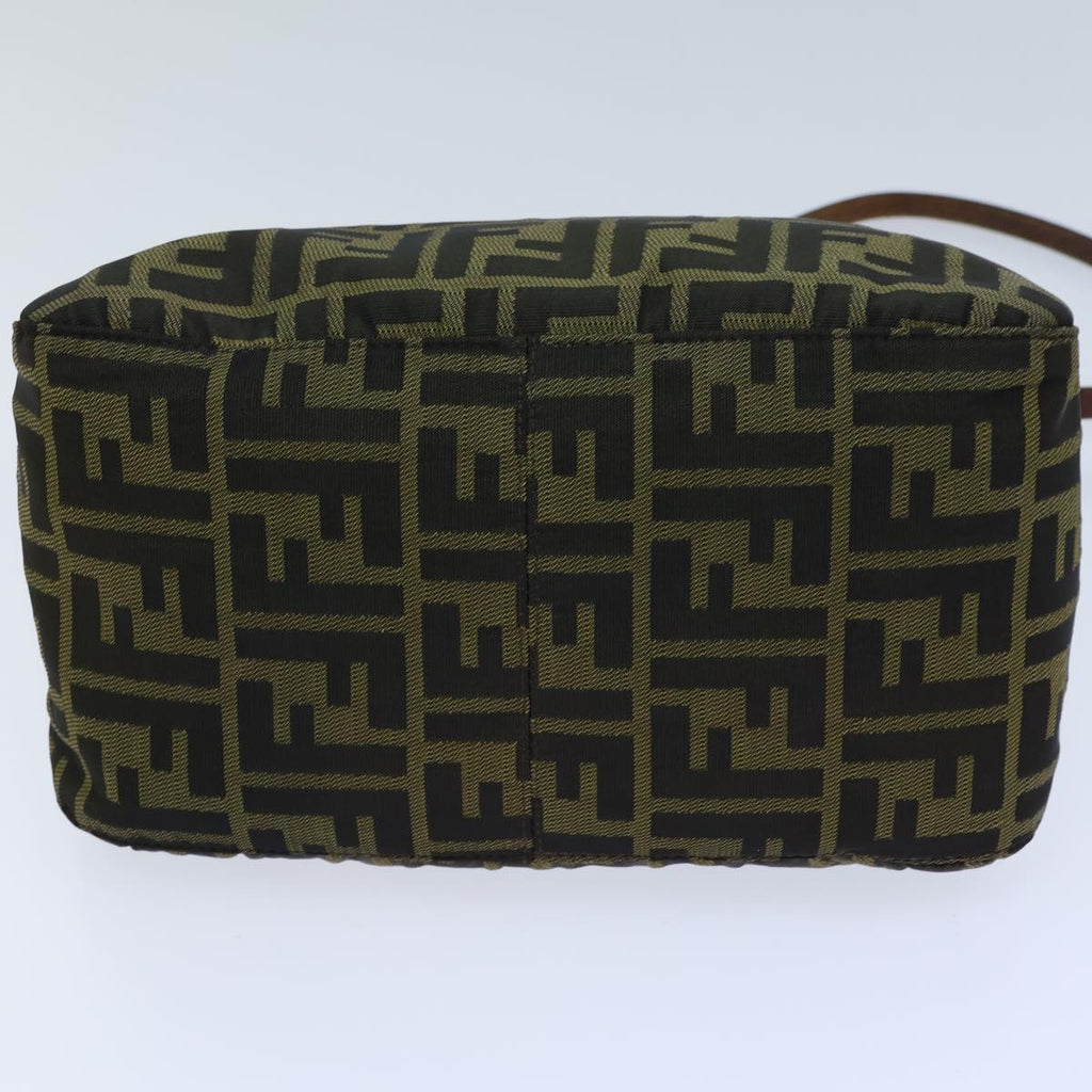 FENDI Zucca Canvas Shoulder Bag Brown Black bs13717