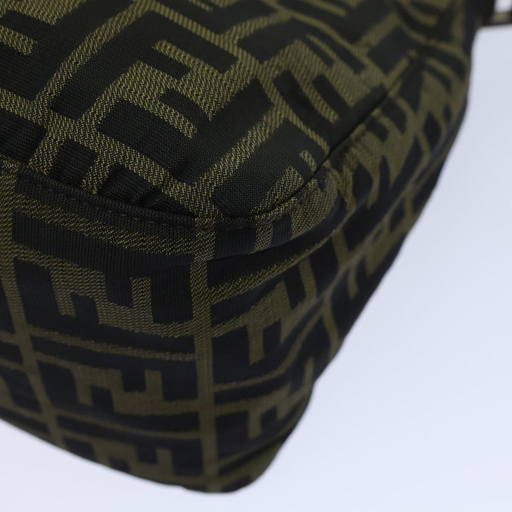 FENDI Zucca Canvas Shoulder Bag Brown Black bs13717