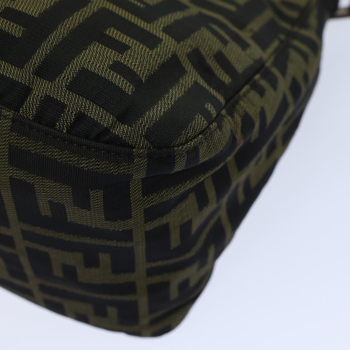 FENDI Zucca Canvas Shoulder Bag Brown Black bs13717