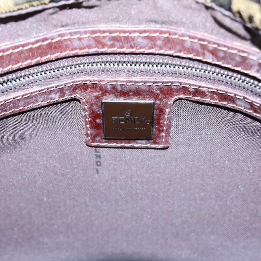 FENDI Zucca Canvas Shoulder Bag Brown Black bs13717