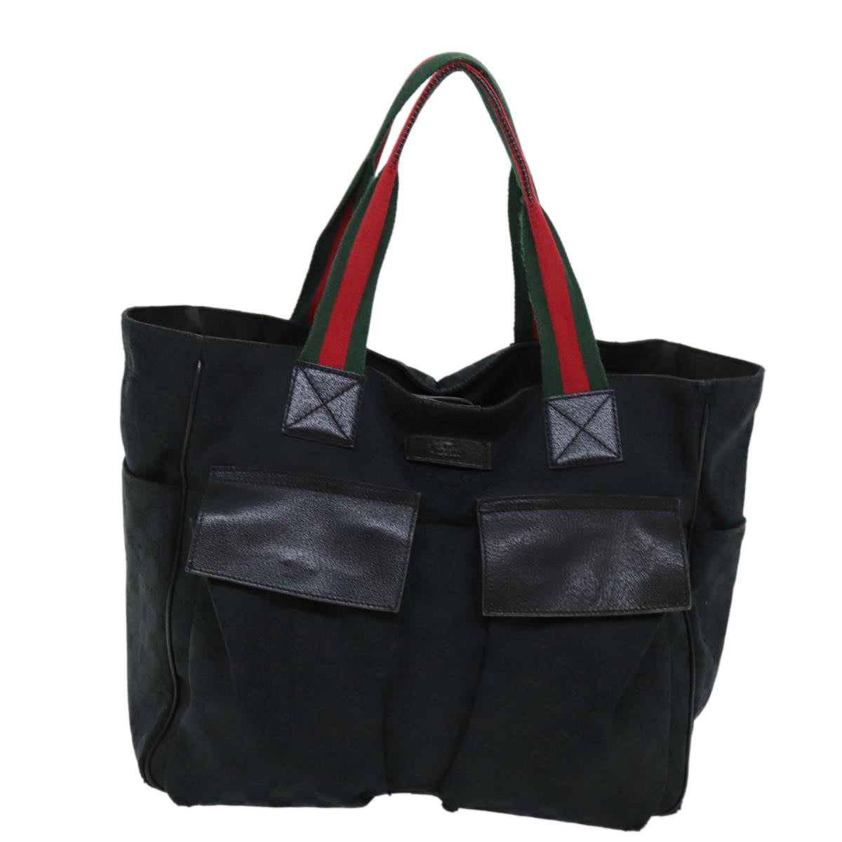 GUCCI GG Canvas Web Sherry Line Tote Bag Red Black Green 161836 bs13728