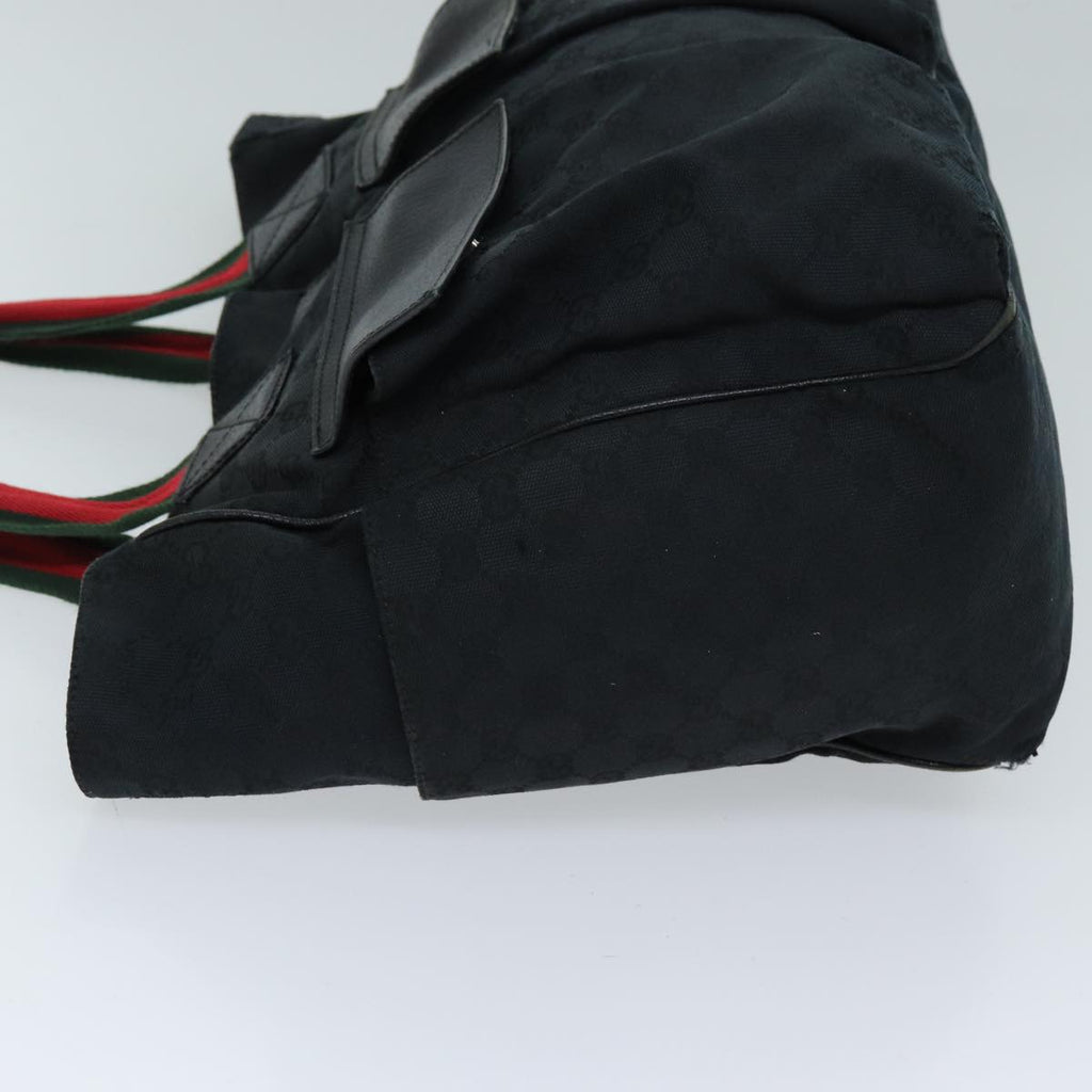 GUCCI GG Canvas Web Sherry Line Tote Bag Red Black Green 161836 bs13728