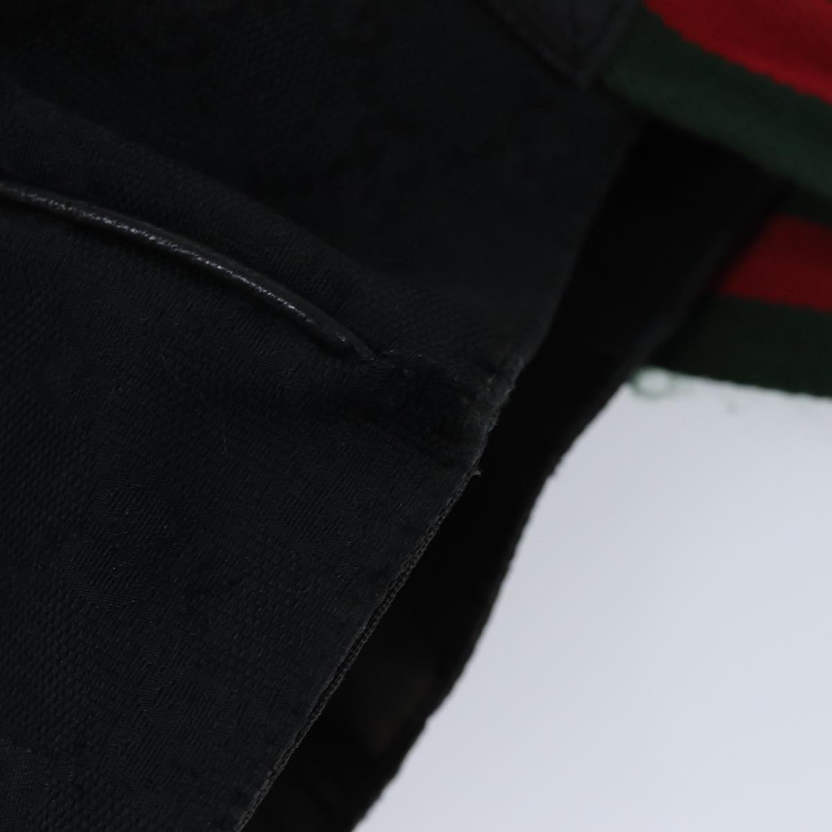 GUCCI GG Canvas Web Sherry Line Tote Bag Red Black Green 161836 bs13728