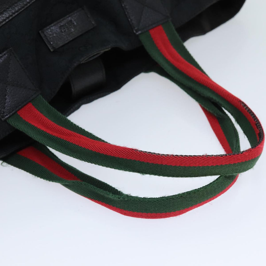 GUCCI GG Canvas Web Sherry Line Tote Bag Red Black Green 161836 bs13728