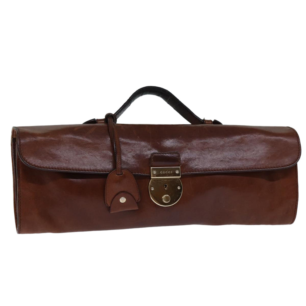 GUCCI Hand Bag Leather Brown 271569 bs13729