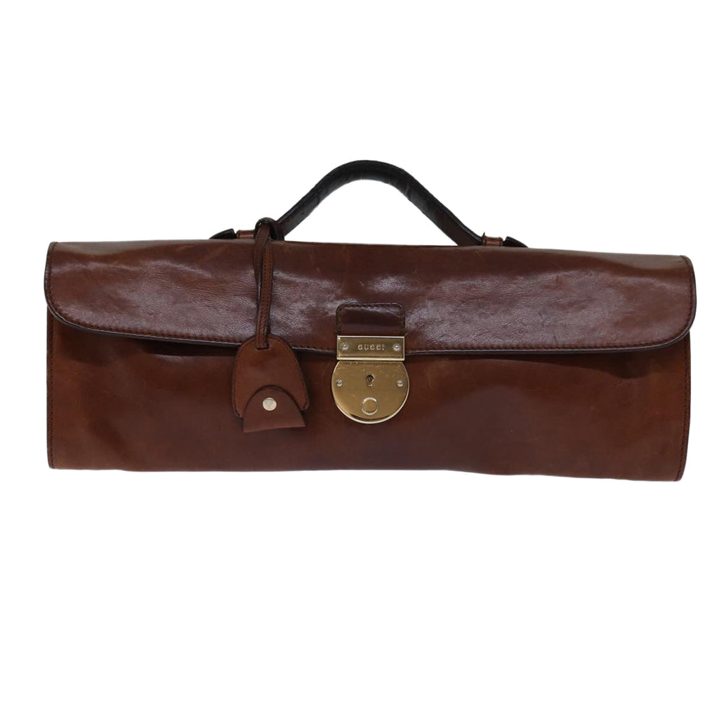 GUCCI Hand Bag Leather Brown 271569 bs13729