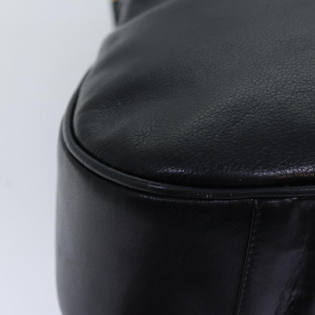 GUCCI Bamboo Hand Bag Leather 2way Black 001 1781 1577 bs13753
