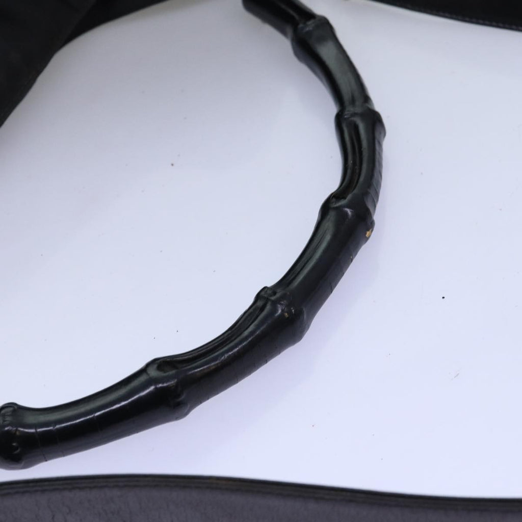 GUCCI Bamboo Hand Bag Nylon 2way Black 001 1577 2265 bs13767