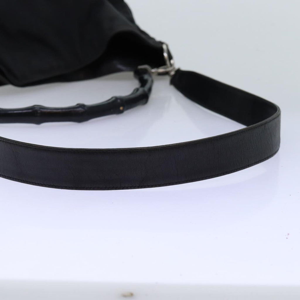 GUCCI Bamboo Hand Bag Nylon 2way Black 001 1577 2265 bs13767