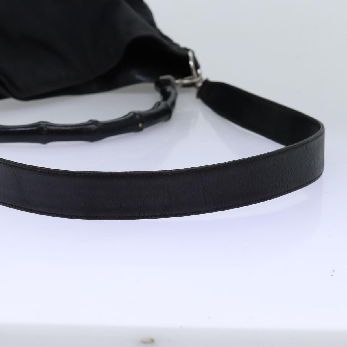 GUCCI Bamboo Hand Bag Nylon 2way Black 001 1577 2265 bs13767