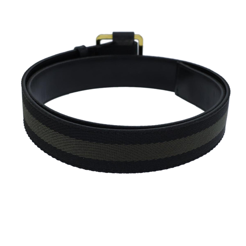 GUCCI Belt Canvas Leather 41.3"" Black bs13783