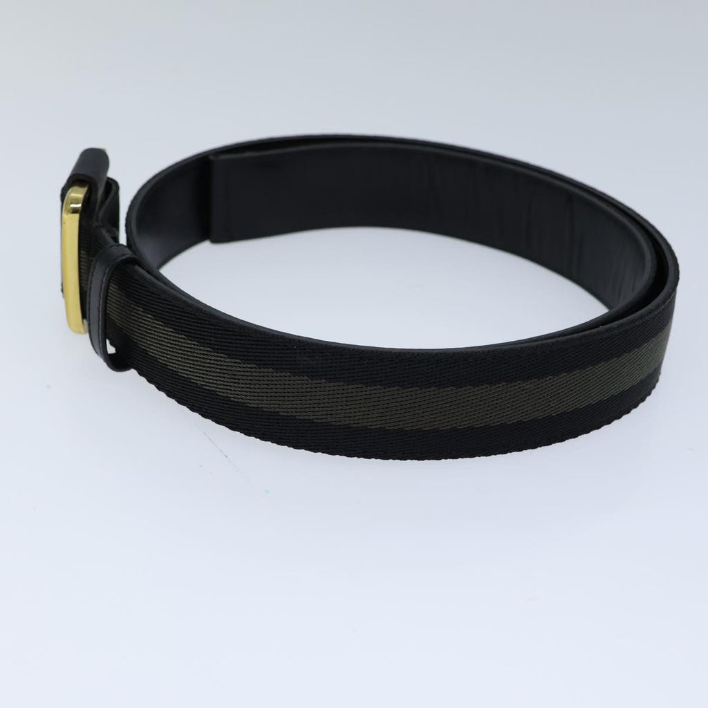 GUCCI Belt Canvas Leather 41.3"" Black bs13783