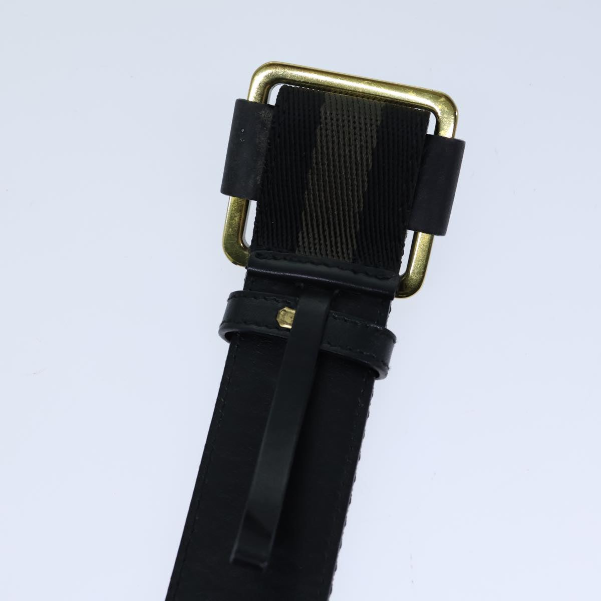 GUCCI Belt Canvas Leather 41.3"" Black bs13783
