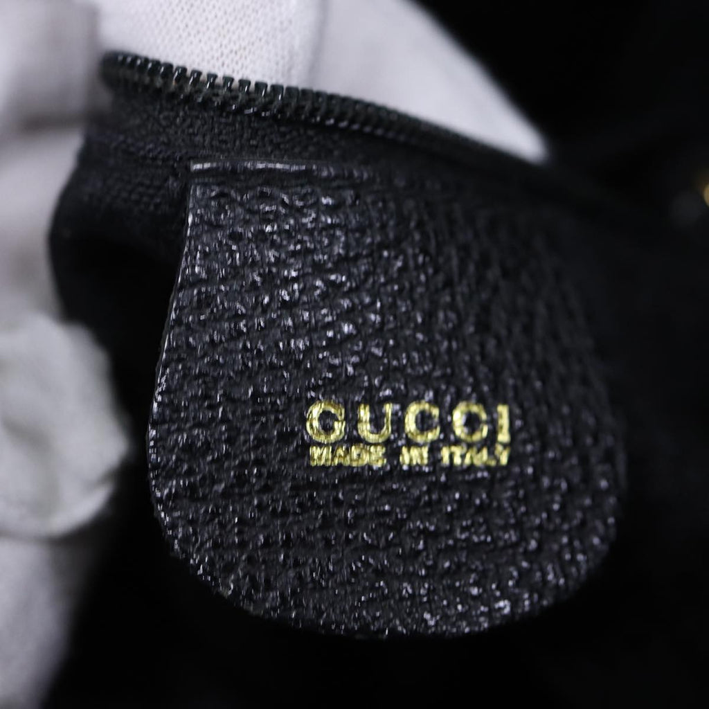 GUCCI Bamboo Hand Bag Suede 2way Black 001 2865 1657 bs13831