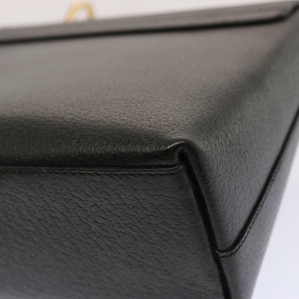 GUCCI Bamboo Hand Bag Leather Black 001 1014 1888 0 bs13845