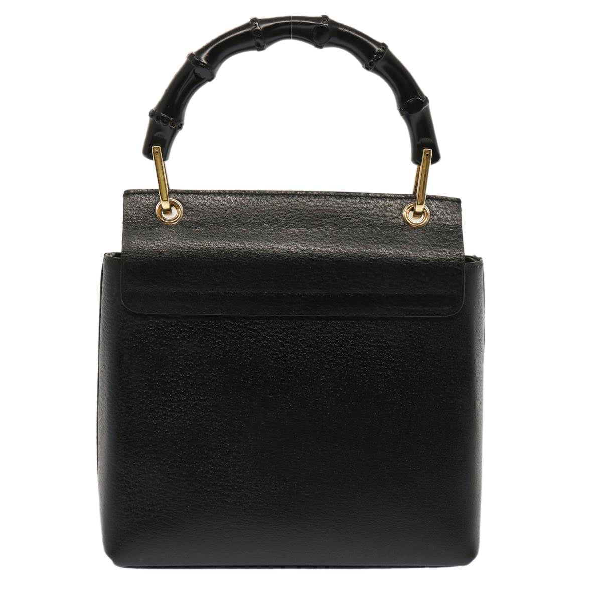 GUCCI Bamboo Hand Bag Leather Black 001 1014 1888 0 bs13845