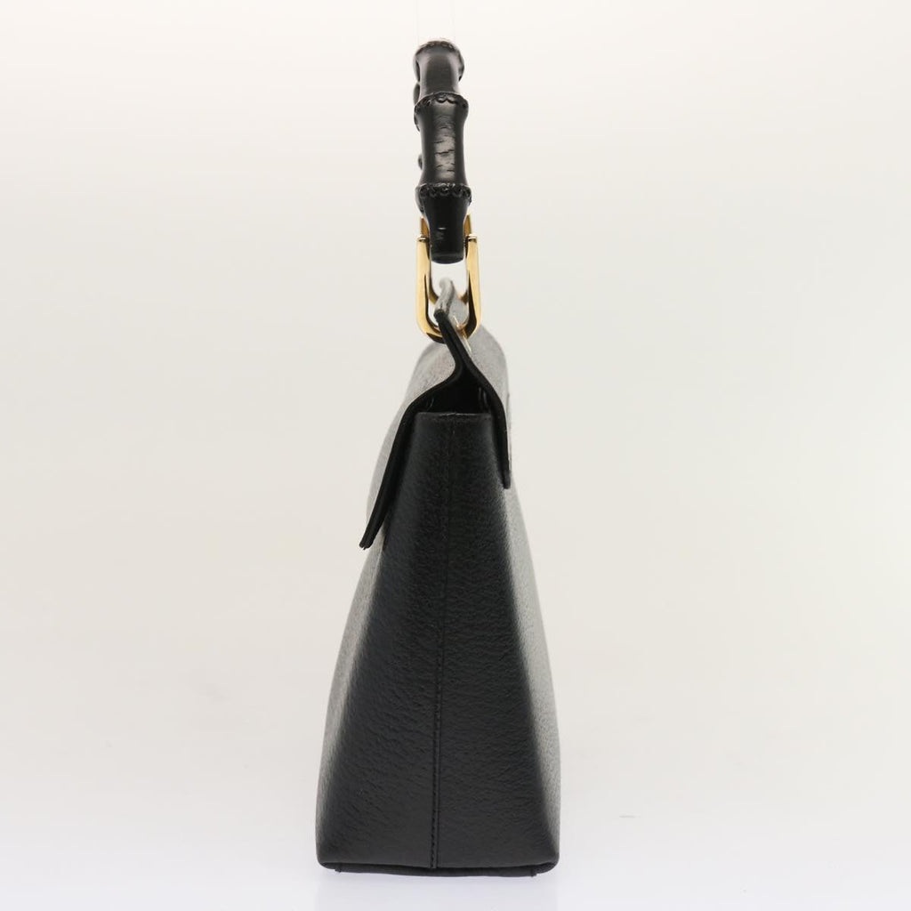 GUCCI Bamboo Hand Bag Leather Black 001 1014 1888 0 bs13845