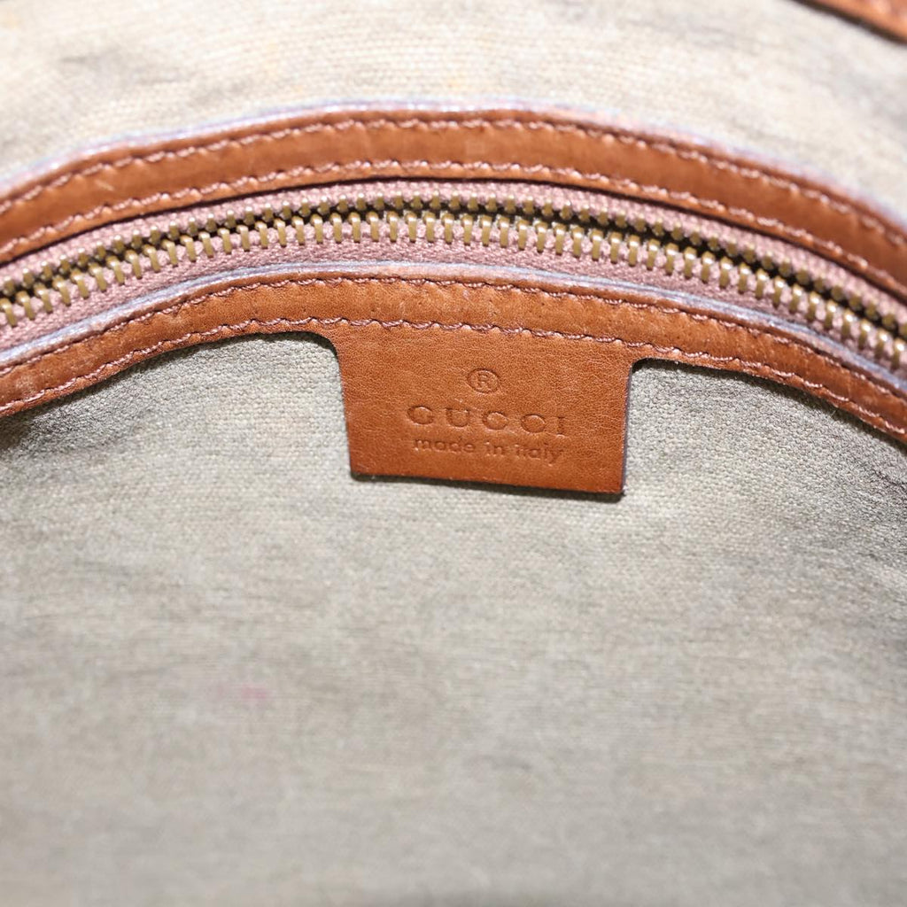 GUCCI Bamboo Hand Bag Canvas Beige 109138 bs13846