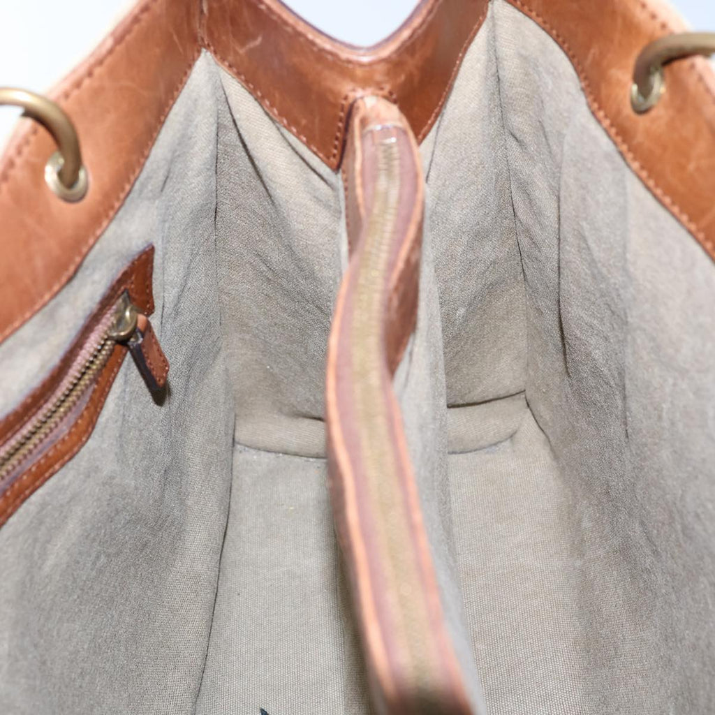 GUCCI Bamboo Hand Bag Canvas Beige 109138 bs13846