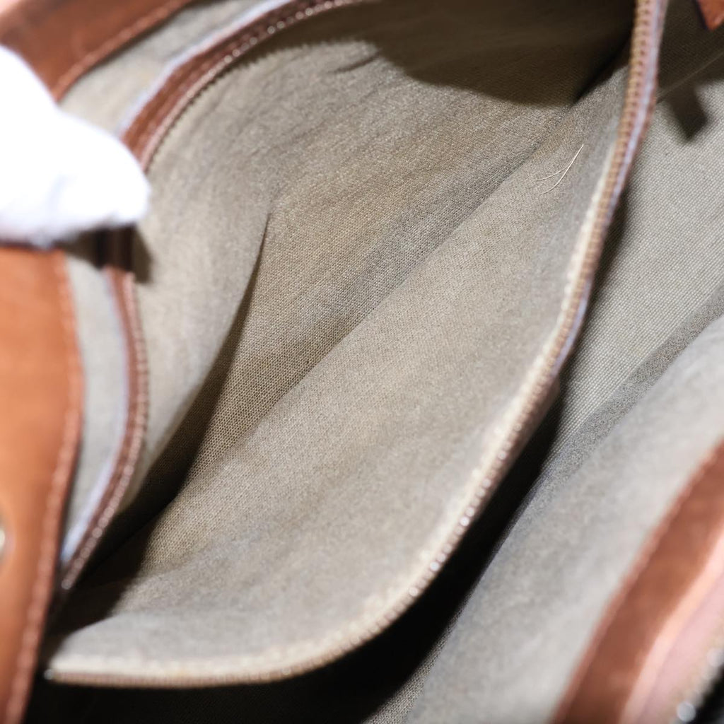 GUCCI Bamboo Hand Bag Canvas Beige 109138 bs13846